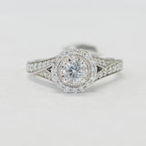 Modern Halo Diamond Engagement Ring