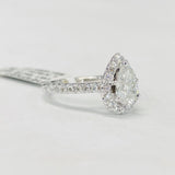 Pear Halo GIA Certified Engagement Ring