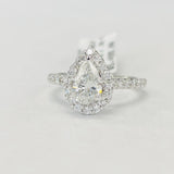 Pear Halo GIA Certified Engagement Ring