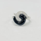 Estate Yin An Yang Diamond And Onyx Ring