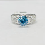 Blue Diamond 1 1/2CTW Engagement Ring