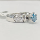 Blue Diamond 1 1/2CTW Engagement Ring