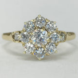 Yellow Gold Vintage Mine Cut Halo RIng