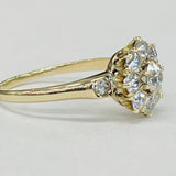 Yellow Gold Vintage Mine Cut Halo RIng