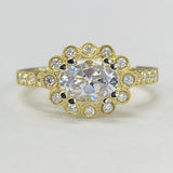 Noam Carver - East West Halo Oval Diamond Setting