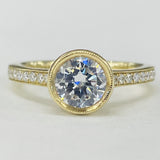 Noam Carver B025-02YM-100A  14K Yellow Gold Bezel Set Accented Diamond Engagement Ring