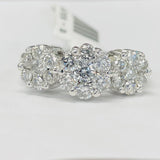 Floral Three Stone Composite 1 1/2CTW Diamond Engagement Ring