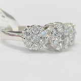 Floral Three Stone Composite 1 1/2CTW Diamond Engagement Ring