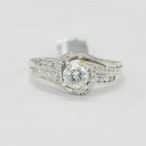 Twist Halo Bypass 1CTW Diamond Engagement Ring