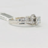 Twist Halo Bypass 1CTW Diamond Engagement Ring