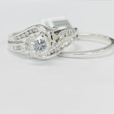 Twist White Gold Diamond Wedding Set