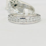 Quad Square Halo Diamond Wedding Set 1 1/2CTW