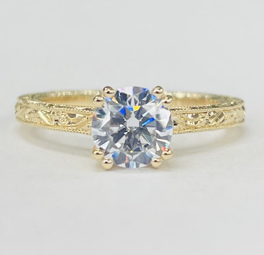 Noam Carver - Vintage Inspired Hidden Halo Solitare Setting