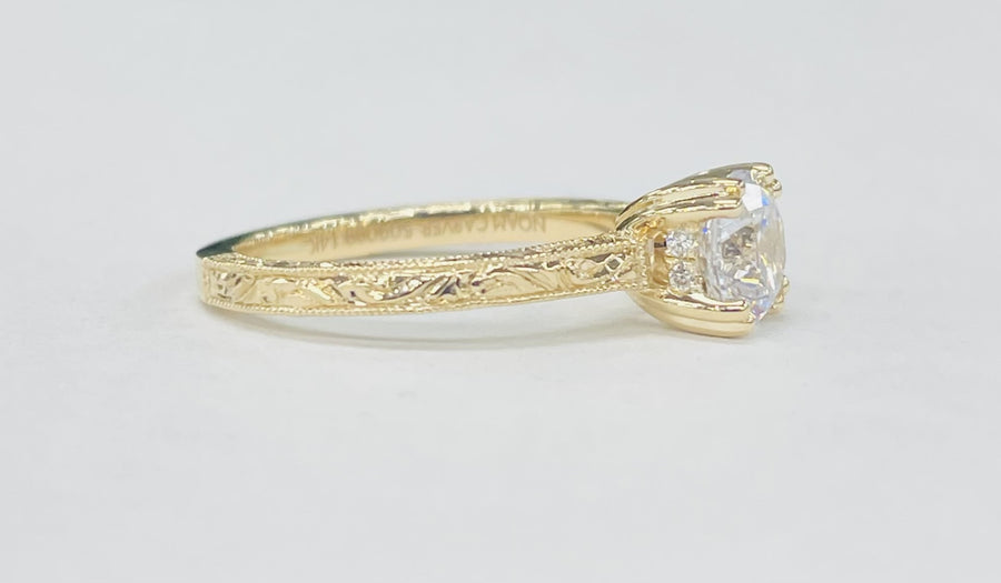 Noam Carver - Vintage Inspired Hidden Halo Solitare Setting