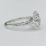 Noam Carver B170-01A – Floral Diamond Engagement Ring, 14K White Gold