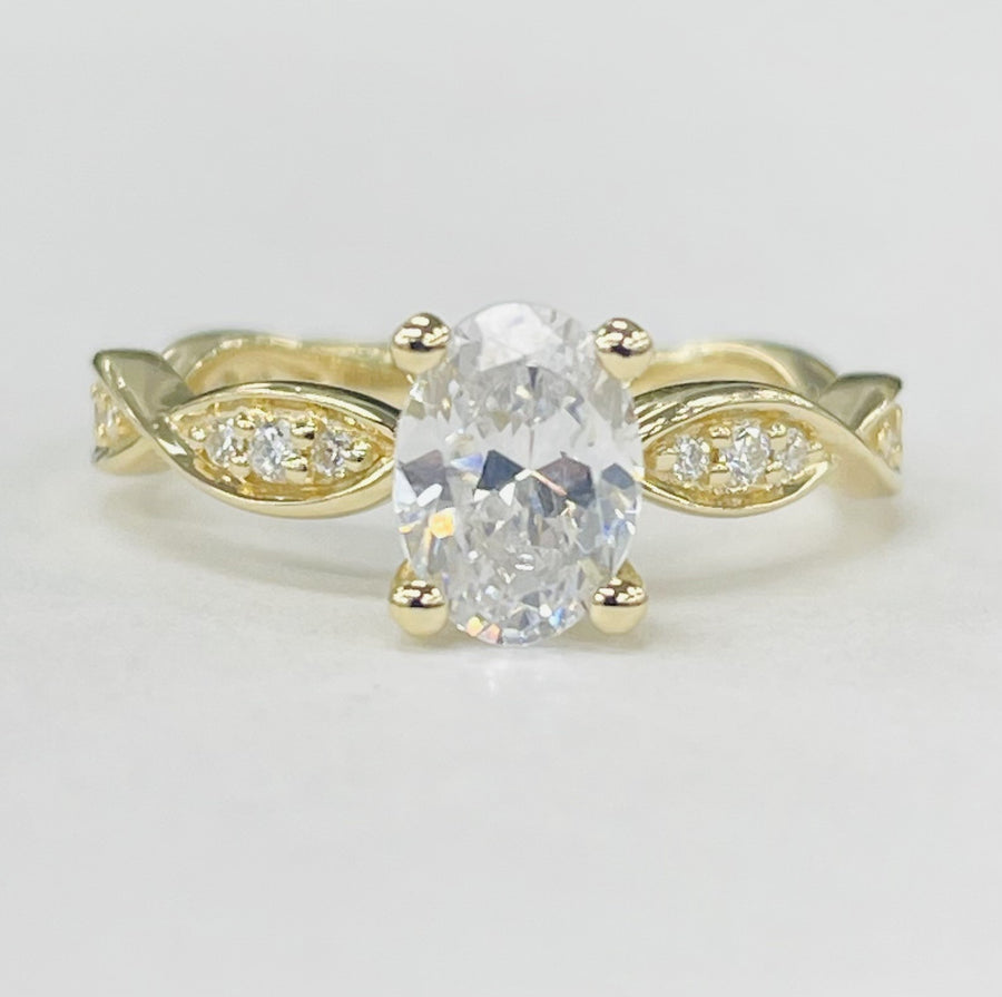 Noam Carver - Yellow Gold Diamond Head And Twist Diamond Shank Setting