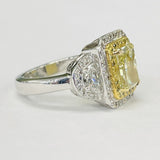 Estate 2.38CT VS1 Canary Yellow GIA Double Halo Ring