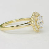 Noam Carver B243-01YA Floral Halo Engagement Ring – 14K/18K Yellow Gold, Diamond Accents
