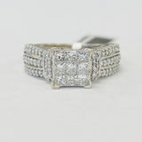Princess Cut Composite 1 1/2CTW Diamond Engagement Ring