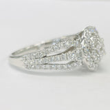 Oval Double Halo 1CTW Diamond Engagement Ring