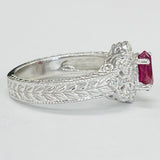 Vintage Inspired Filagree Ruby And Diamond Ring