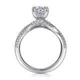 Gabriel & Co. Agata ER15789R4W44JJ – 14K White Gold Twisted Round Diamond Engagement Ring