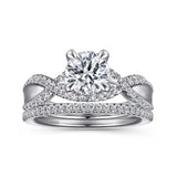 Gabriel & Co. Agata ER15789R4W44JJ – 14K White Gold Twisted Round Diamond Engagement Ring