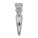 Gabriel & Co. Agata ER15789R4W44JJ – 14K White Gold Twisted Round Diamond Engagement Ring