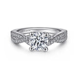 Gabriel & Co. Gina - 14K White Gold Round Twisted Diamond Engagement Ring