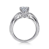 Gabriel & Co. Gina - 14K White Gold Round Twisted Diamond Engagement Ring