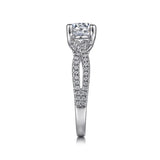 Gabriel & Co. Gina - 14K White Gold Round Twisted Diamond Engagement Ring