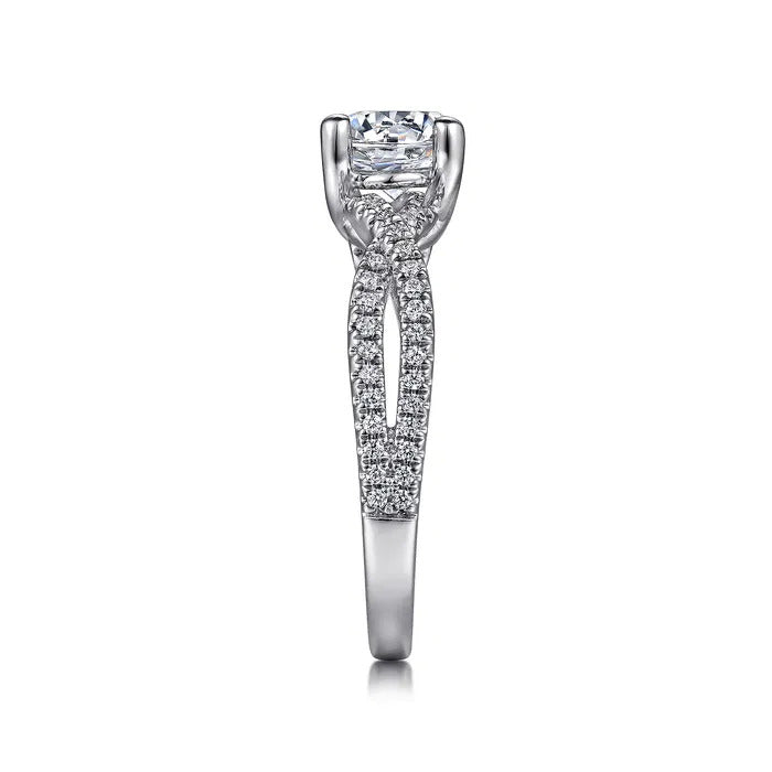 Gabriel & Co. Gina - 14K White Gold Round Twisted Diamond Engagement Ring
