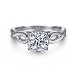 Gabriel & Co. Emiliana ER15790R4W44JJ – 14K White Gold Split Shank Round Diamond Engagement Ring