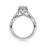 Gabriel & Co. Emiliana ER15790R4W44JJ – 14K White Gold Split Shank Round Diamond Engagement Ring