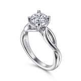 Gabriel & Co. Emiliana ER15790R4W44JJ – 14K White Gold Split Shank Round Diamond Engagement Ring