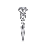 Gabriel & Co. Emiliana ER15790R4W44JJ – 14K White Gold Split Shank Round Diamond Engagement Ring