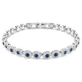 Swarovski Una Angelic Tennis bracelet Round cut, Blue, Rhodium plated