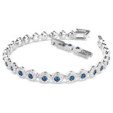 Swarovski Una Angelic Tennis bracelet Round cut, Blue, Rhodium plated