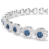 Swarovski Una Angelic Tennis bracelet Round cut, Blue, Rhodium plated