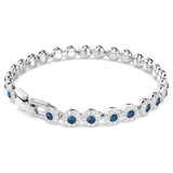 Swarovski Una Angelic Tennis bracelet Round cut, Blue, Rhodium plated