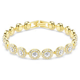 Swarovski Angelic Bracelet 5505469 – Gold-Tone Plated, Round Cut White Crystals, Pavé Setting