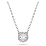 Swarovski 5636264 Constella Pendant Necklace – Round Cut White Crystals, Rhodium Plated