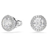 Swarovski 5636269 Constella Pavé Stud Earrings – Round Cut White Crystals, Rhodium Plated