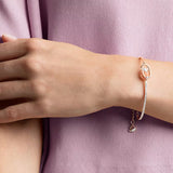 Swarovski Una bracelet Round cut, Oval shape, White, Rose gold-tone plated 5472382