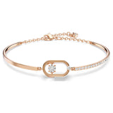 Swarovski Una bracelet Round cut, Oval shape, White, Rose gold-tone plated 5472382