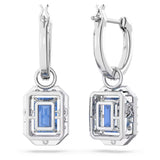 Swarovski 5619500 Una Drop Earrings – Octagon Cut Blue Crystals, Rhodium Plated