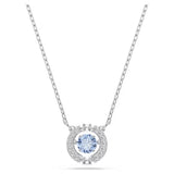 Swarovski Una necklace Round cut, Blue, Rhodium plated 5279425