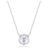Swarovski Una necklace Round cut, Blue, Rhodium plated 5279425