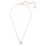 Swarovski Una necklace Round cut, White, Rose gold-tone plated 5272364