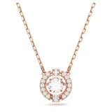 Swarovski Una necklace Round cut, White, Rose gold-tone plated 5272364
